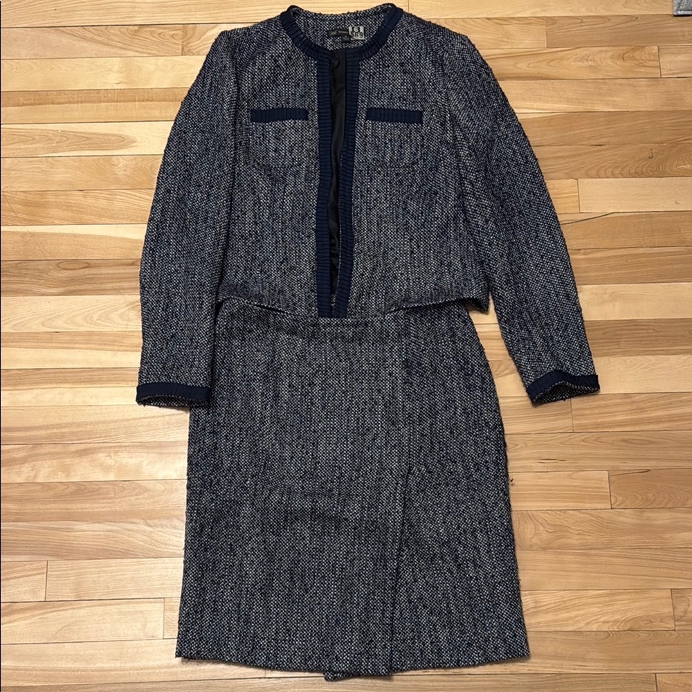 Brooks Brothers Navy and White Blazer Suit and Skirt Set